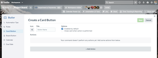 An image showing how to create a Card Button in Butler
