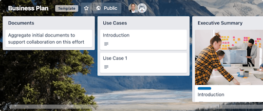 An image showing a Business plan template